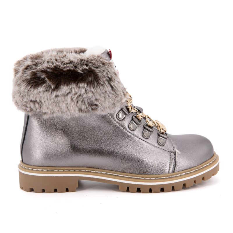 Pewter-colored Leather Ankle Boots from Lacen Women's LES TROPEZIENNES BY M.BELARBI