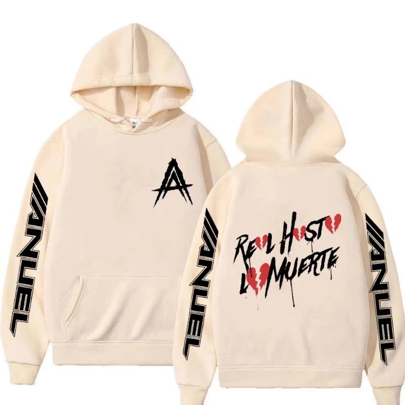 Горячая Распродажа Рэпер Anuel AA Real Hasta La Muerte 2026 Осень и Зима 100% Хлопок Печать Свитшот 2D Худи Мужской Хип-Хоп Оверсайз