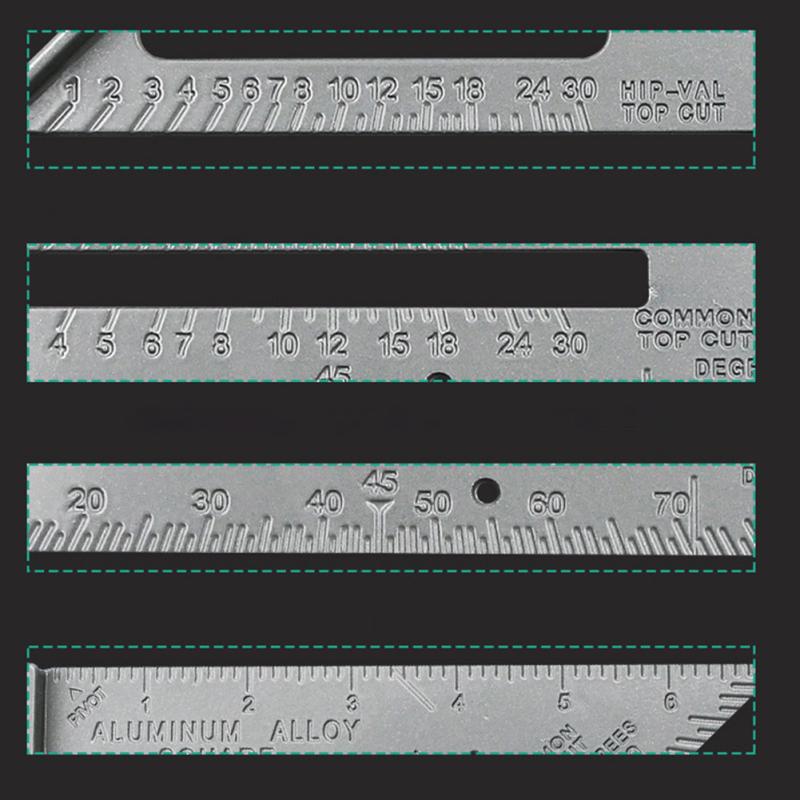 Triangle Rule 90 Degree Thickening Angle Rule Aluminum Alloy Carpenter Measurement Square Ruler