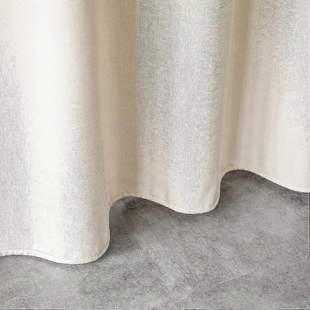 Premium Shower Curtain 240 x 200 cm Linen Fabric Waterproof Anti-Mould Bathroom Curtain Mint Green H200 x B240 cm 25-26s