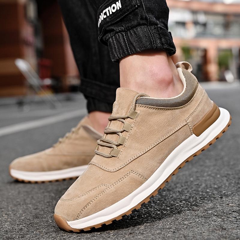 Fashion Genuine Leather Men's Sports Shoes Comfortable Quality Versatile Style Leisure Outdoor Street Daily Youth Classic Black Shoes