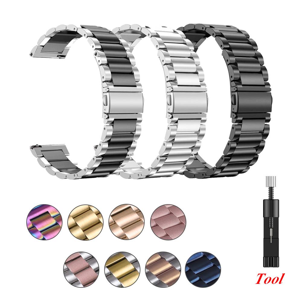 22mm 20mm 18mm Metal Strap for Samsung Galaxy Watch 46mm/3/Gear S3/Huawei Watch GT 2/3 Pro Stainless Steel band for Amazfit GTR 3