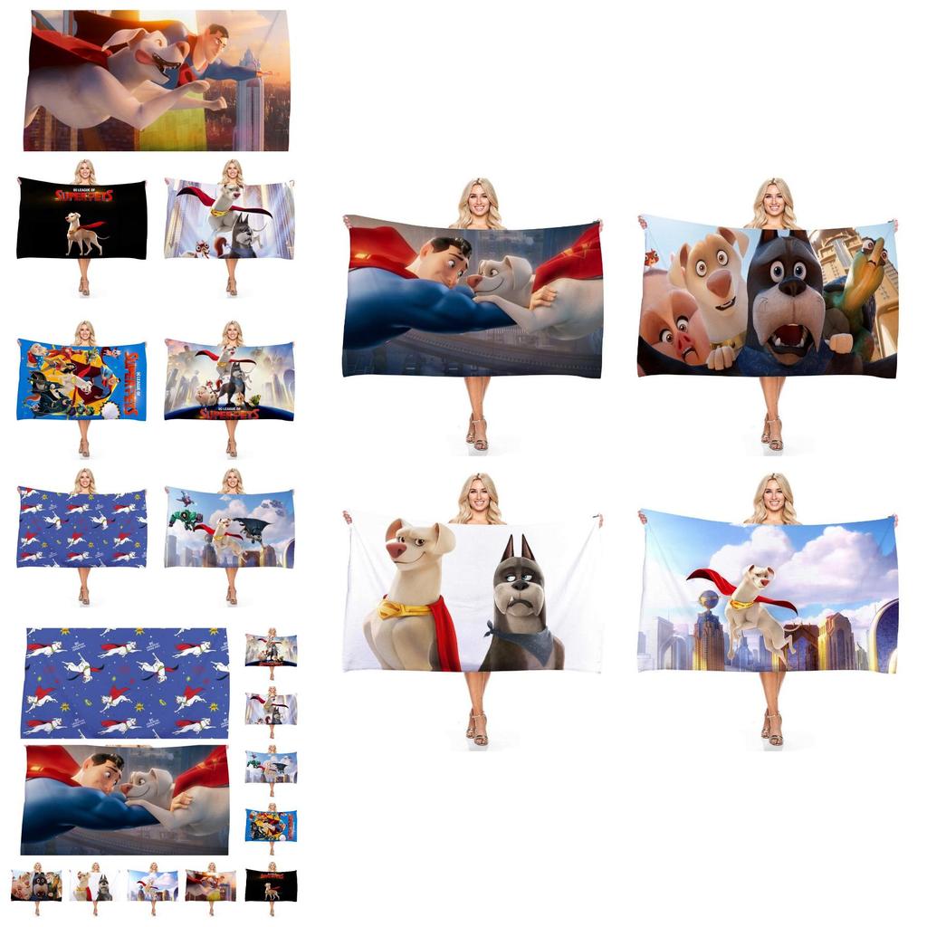 Супер милое банное полотенце с принтом «Лига Справедливости: Суперпитомцы» для детей и взрослых