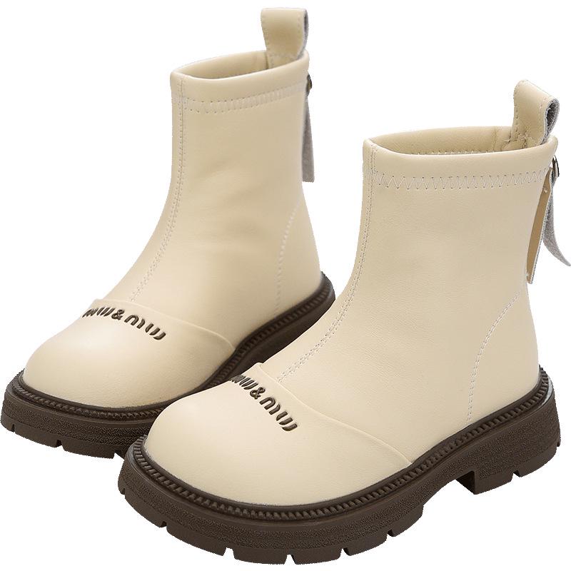 Водонепроницаемые кожаные хлопковые ботинки для девочек - Осень/Зима 2025 Стиль Мартин