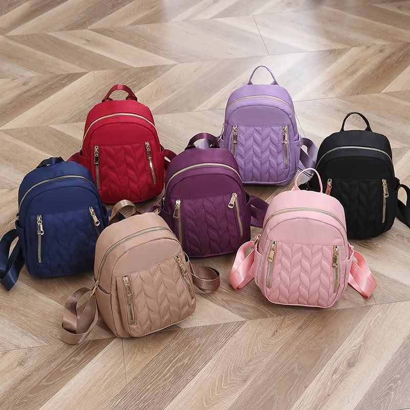 Высококачественный нейлоновый городской модный женский рюкзак большой вместимости на молнии в минималистичном повседневном стиле для студентов