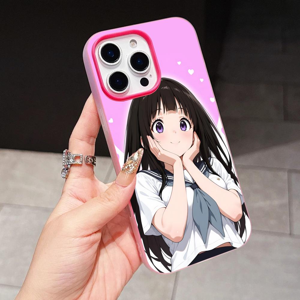 Hyouka Chitanda Jelly Double layer Rose Red Mobile Phone Case for iPhone 17 16 15 14 13 12 11 Air Pro Max Plus Protective