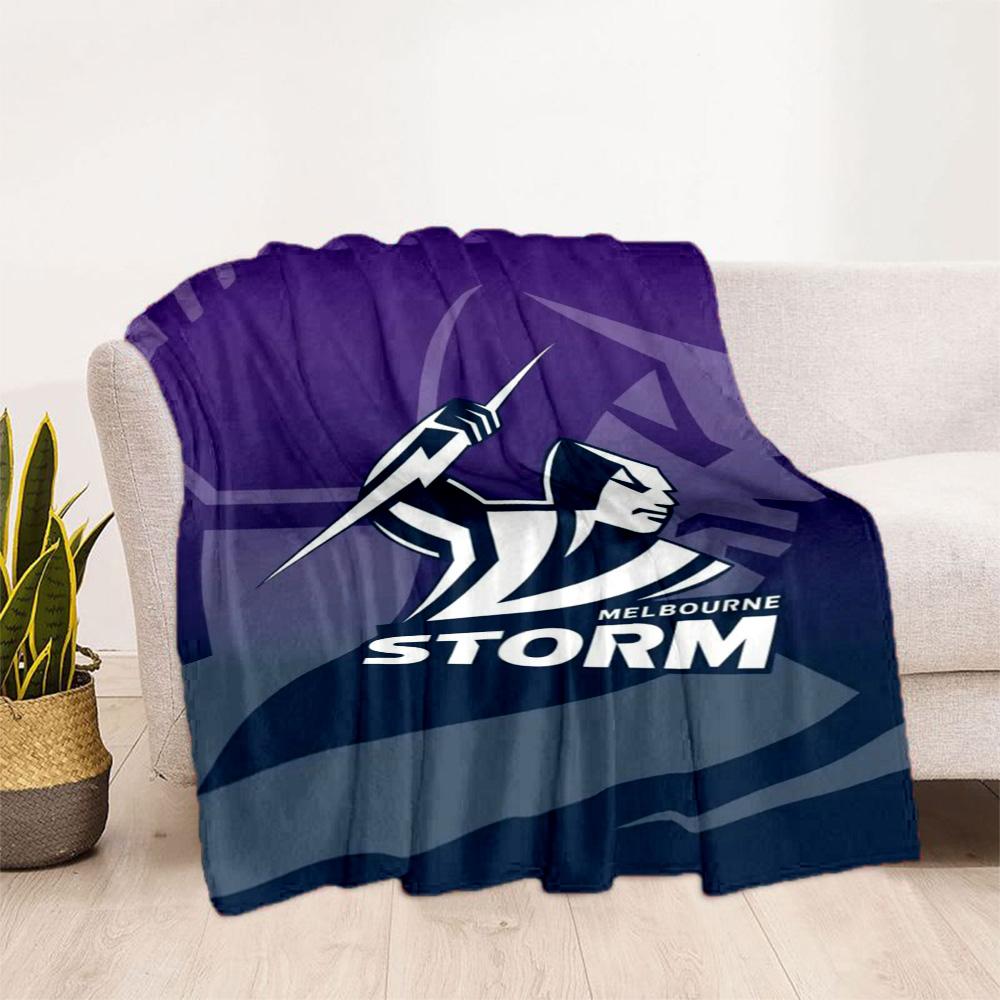Melbourne Storm Team Logo blankets Suitable for sofas, travel, living rooms also a good gift for friends and family Suitable for all seasons.