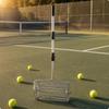 Height Adjustable Tennis Ball Retriever Rolling Design Basket Tool Stainless