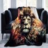 1pc Lion's Crown Amidst Celestial Flames Blanket  Seasonal Universal Home Decorative Throw, Living Room, Travel, Camping, Car Blankets