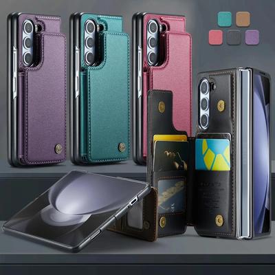 Роскошный кожаный магнитный чехол-кошелек-подставка для Samsung Galaxy Z Fold 6 5 4 3 с карманом для карт, противоударный, с полной защитой