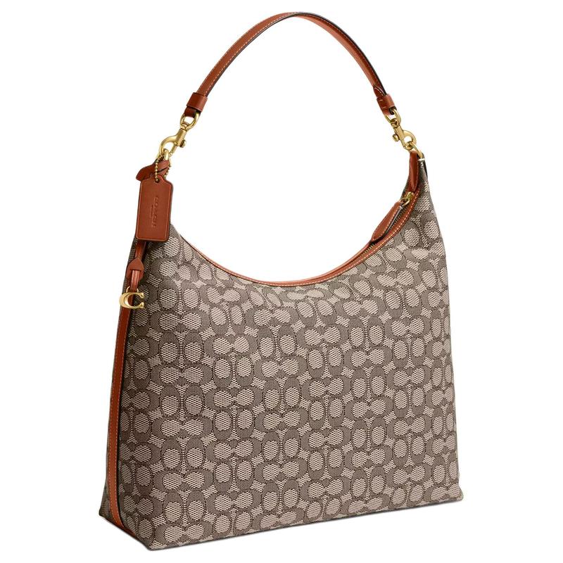 COACH Juliet 38 Designer Print Fabric Jacquard Shoulder Bag Large Women's Coco Lacquered Amber