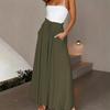 2026 Womens High Waist Wide Leg Trousers Elastic Loose Long Pants Casual Sweet Style