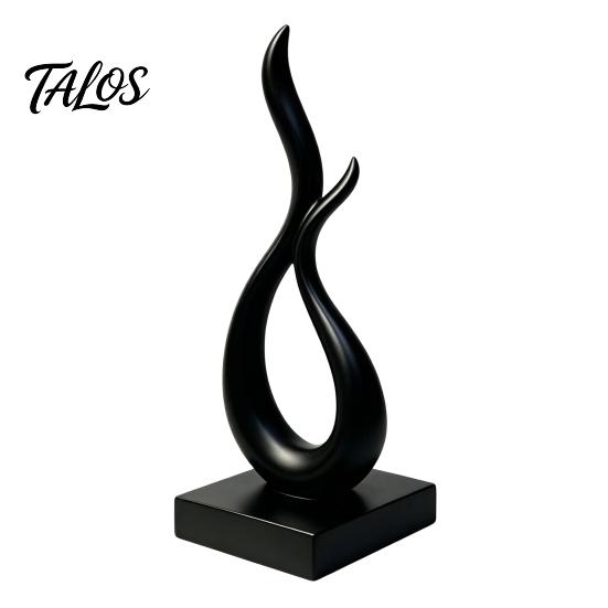 Minimalist Home Decor Accents Abstract Flame Sculpture, 3D Printed Modern Art Statue with Square Base, Eco Friendly Sculptures Elegant Curved Figurine