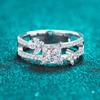 1ct Princess Cut Moissanite Wedding Ring for Women Bridal Sets White Gold Solid Silver Band Lab Diamond Luxury Jewelry