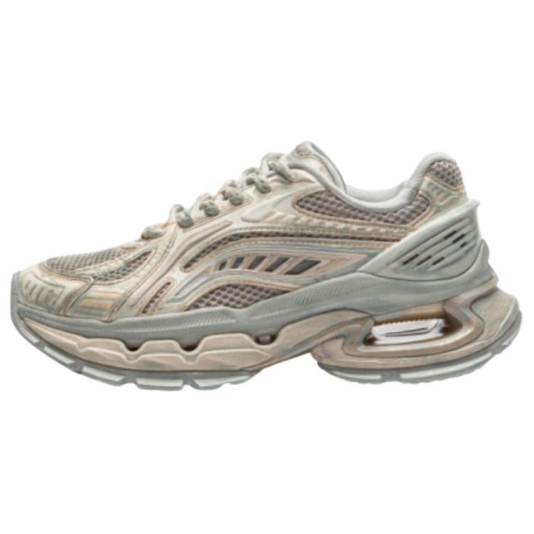 Li Ning Liejun BOW Support Stability Trend Нескользящие износостойкие повседневные туфли с низким верхом Женская повседневная обувь Off-White Mica-Gray AZGU008-3