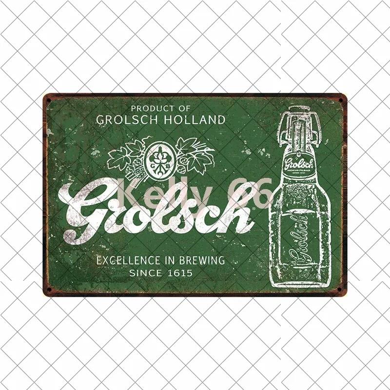 [Kelly66] Grolsch Herfst Bok Ледяное Пиво Здесь Металлическая Табличка Декор Дома Картина Размер 20*30 СМ Dy221