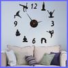 Creative Yoga DIY Wall Clock Simple Personalized Fashion Digital Clock Nail-Free Living Room Wall Sticker Clock Silent