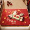 Новый Коврик для двери с рисунком лошади на Новый год Красный Ковер для двери Мягкое Влагопоглощающее Покрывало Домашние Украшения