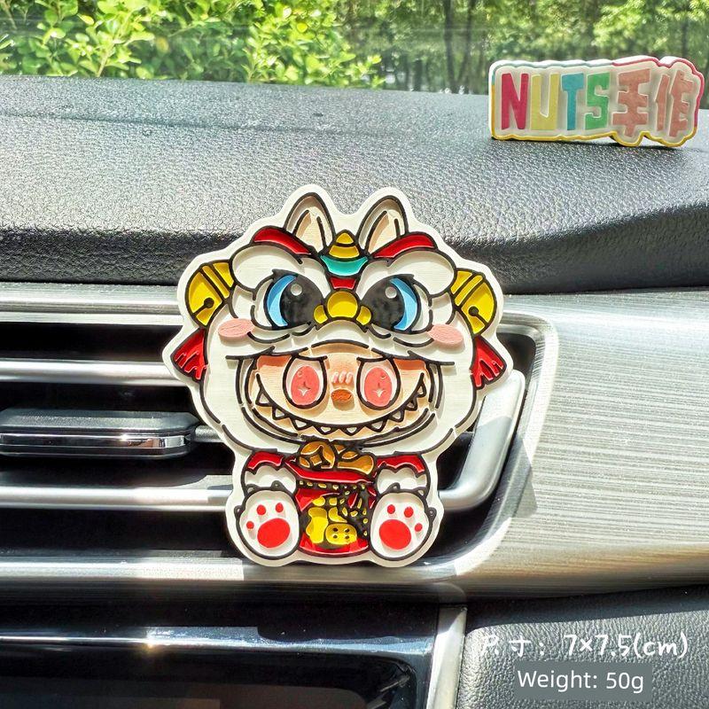 Labubu Xiaoxin Kt Fortune God Car Air Vent Aromatherapy Stone Essential Oil Cute Style Pure Handmade New Car Gift