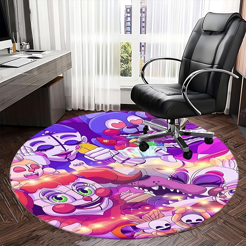 Circus Clown,Carnival Characters Chair mat Round Rug Office carpet, Non slip, Suitable for Living Rooms, Bedrooms,Decor1205860a