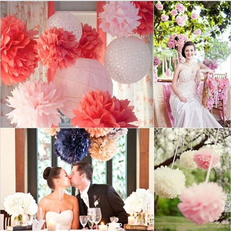 8 9pcs 10 Tissue Paper Pom Poms Ball Wedding Birthday Party Baby Decor Room