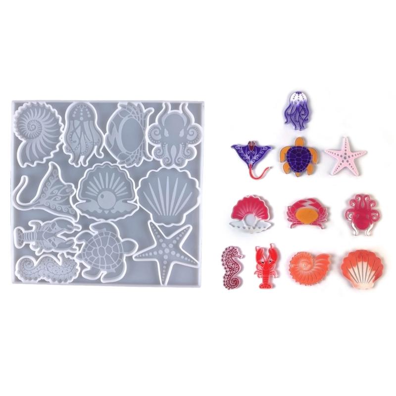 Глянцевые формы из силиконовой смолы, формы для морского животного, брелок, кулон, украшения, ювелирные изделия, формы для рукоделия из эпоксидной смолы