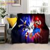Флисовое одеяло с 3D принтом Mario Bros для кроватей, походов, пикника, толстое одеяло, модное флисовое покрывало, одеяло