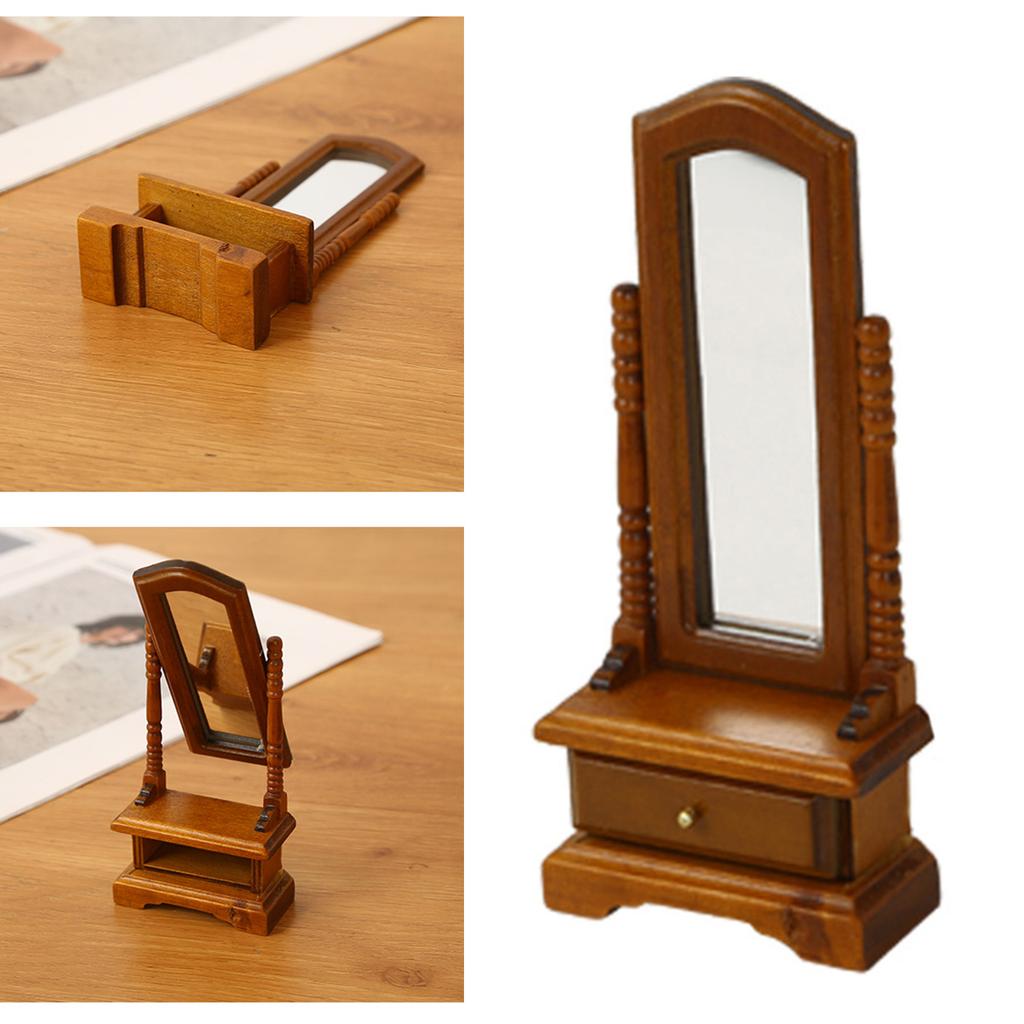 Doll House Fitting Mirror Realistic Dollhouses Dressing Mirror Realistic Play Realistic 1:12 Model Mini Size Toy
