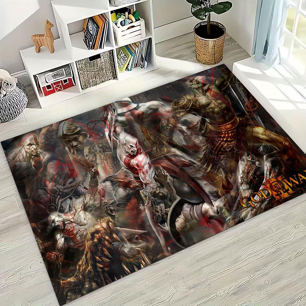 Классика God of War Кратос 3A Игра Игровой ковер для спальни, гостиной, дивана, домашний коврик для двери, декор, большой детский игровой нескользящий коврик для пола
