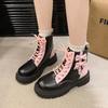 High Platform Round Toe With Laces Chunky Female Short Shoes Spring Autumn Bow Women'S Ankle Boots Y2K Trend  Sale Booties