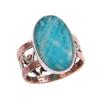 Natural Amazonite Gemstone Two Tone 925 Sterling Silver Jewelry Ring S.5.5 J6c92