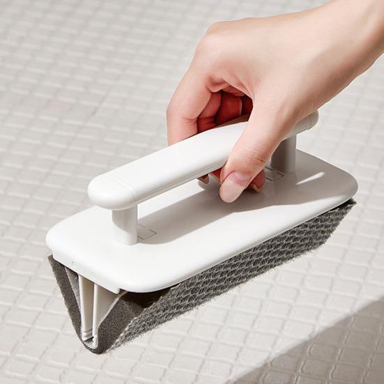 Cleaning Brush with Comfortable Grip Folding Design Removable Rag 3 In 1 Board Gap Brush Corner Scrubbing Brush