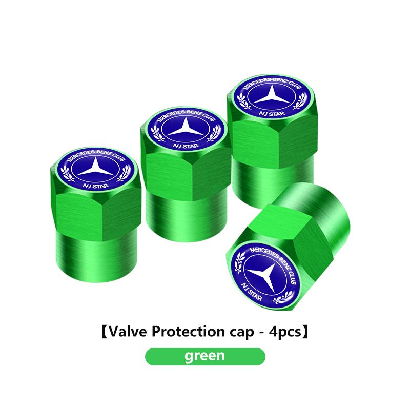 D64Pcs Car Wheel Tire Stem Valve Protection Cap Dustproof Cover For Mercedes Benz C180 C300 W124 W176 W177 C200 C260 GLC CLE CLA