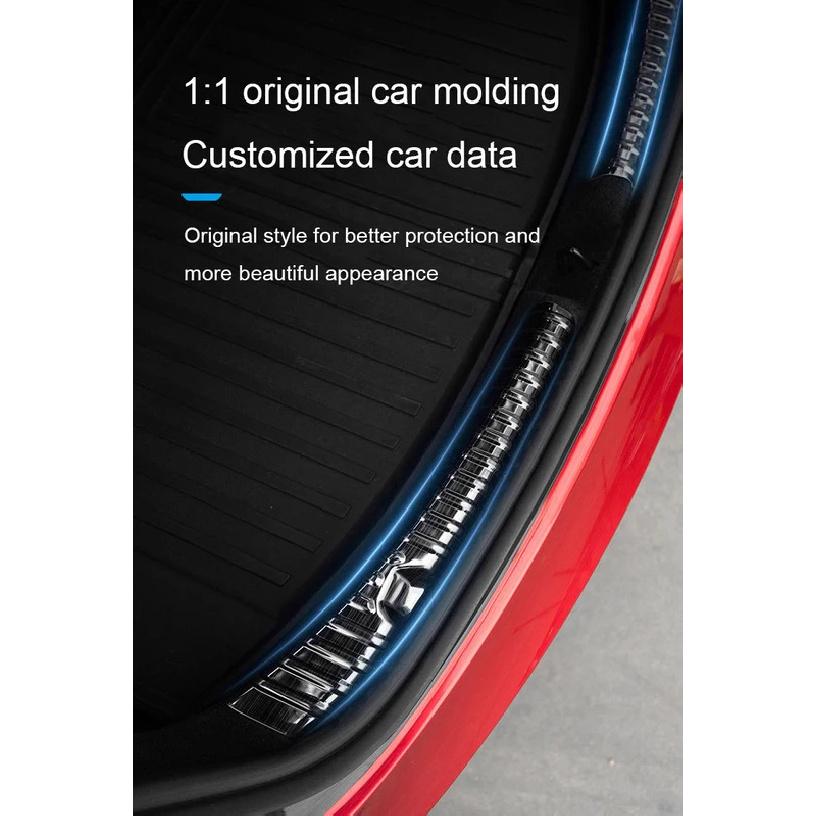 For Tesla Model 3 2024 Highland Trunk Guard Plate Threshold Strip Pedal Tailgate Anti-cutting Rubbing Pad Car Rear Sill Cover