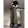 Large Pocket Cargo Pants for Men, Autumn Style, Black, Extended Length, Tall Men's Pants, Casual Straight-Leg Sweatpants
