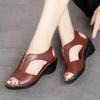 Fashion Zipper Wedge Sandals Plus Size 2024 Summer Women Sandals Flat Women Shoes Ladies Roman Sandals