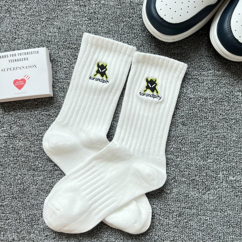 Cityboy Мужские модные носки до середины икры с мультяшной вышивкой - Спортивные носки с влагоотводящим эффектом для осени и зимы