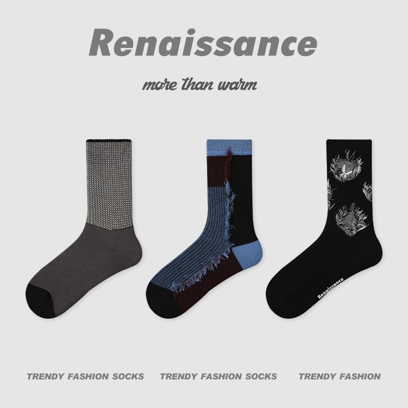 3 пары женских осенних носков до щиколотки с маленьким дизайном в виде бабочки и цветка