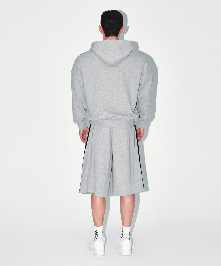 BORN TO WIN Chrome B Track Line Bermuda Pants [Melange Grey]