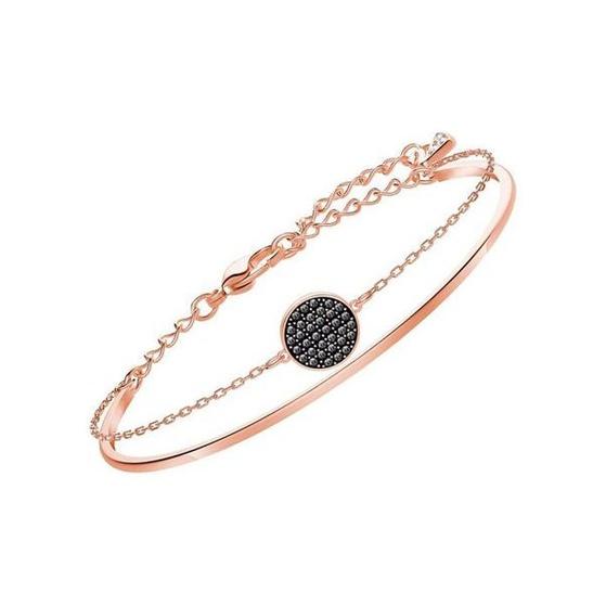 Swarovski Браслет-цепочка скрученная с круглым логотипом Ginger Two-In-One для женщин Розовое золото 5389046