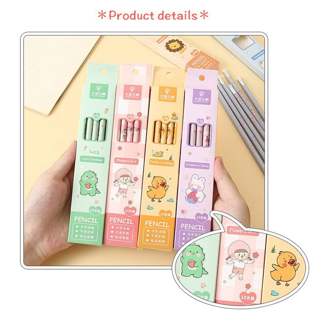 10Pcs Stationery Writing Pencil Sketch Painting Pencil High-quality HB Pencil Office