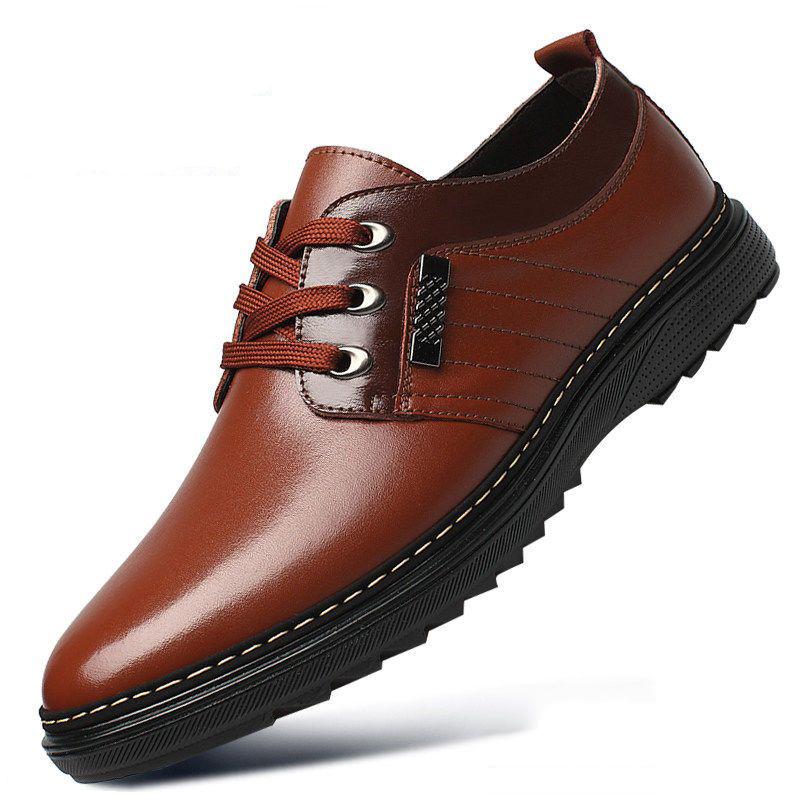 Business Leather Shoes Men Padded Non-slip Casual Soft Bottom Korean Version of The Shoes Men