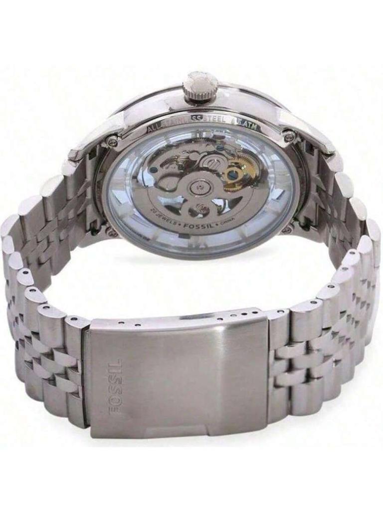 Fossil Мужские механические часы Townsmatic с автоматическим скелетонизированным циферблатом, ремешок из нержавеющей стали, циферблат с вырезами, подходят для повседневной носки, в качестве подарка ME3073