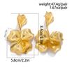 Ingemark Punk Flower Petal Long Tassel Drop Earrings for Women Gold Color Hanging Piercing Earrings Wed Bridal Jewelry Gift New