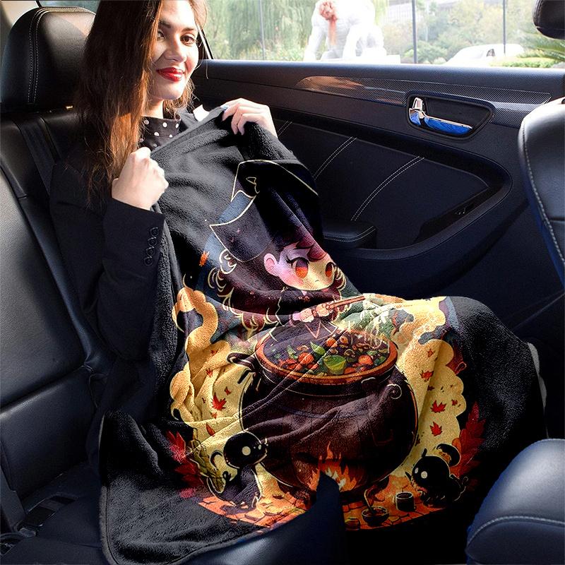 1pc Witch Picture Design Blanket Soft Throw for Home Decor, Gift Idea