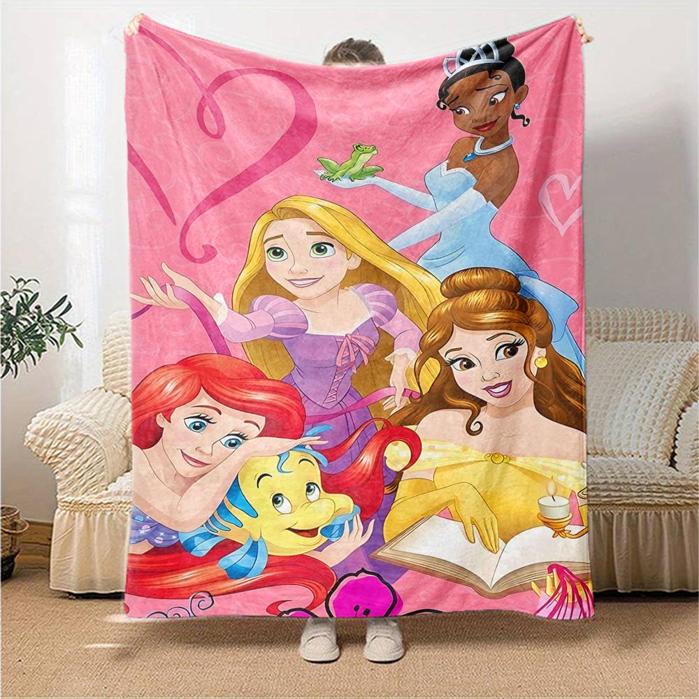 Princesses Friends Adventure Flannel Blanket Super Soft Warm Cozy Blanket For Sofa Bed Office Travel Allseason Home Decor Gift