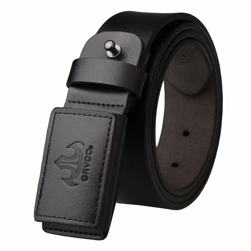 Ремень без металла, антиаллергенный, мужской, из натуральной кожи, кожаная пряжка, удлиненный, большого размера, повседневные брюки с молодежным приливом