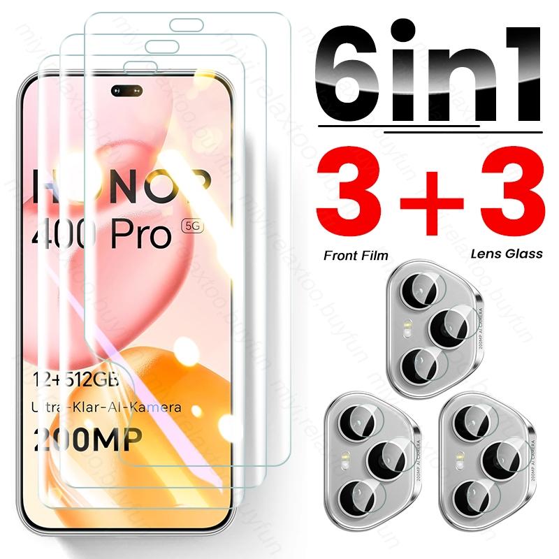 6 In 1 999D Soft Hydrogel Film Curved Screen Protector For Honor 400 Pro 5G Camera Glass Honar Honer 400Pro Honor400 Lite Light