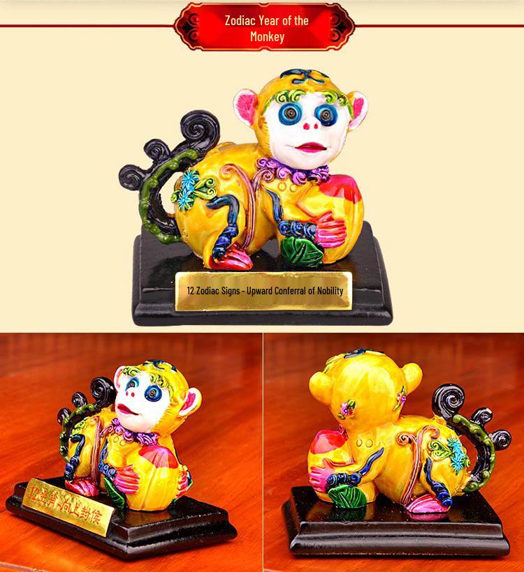 Керамический набор со знаками Зодиака - 12 глиняных скульптур-украшений: Крыса, Бык, Тигр, Кролик, Дракон, Змея, Лошадь, Обезьяна, Благоприятные Талисманы