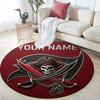 Custom Name,Tampa Bay Buccaneers pattern round rug,Carpet Rug for Living Room Bedroom Playroom ,Non-slip Floor Mat,Holiday Gifts and Birthday Gifts.